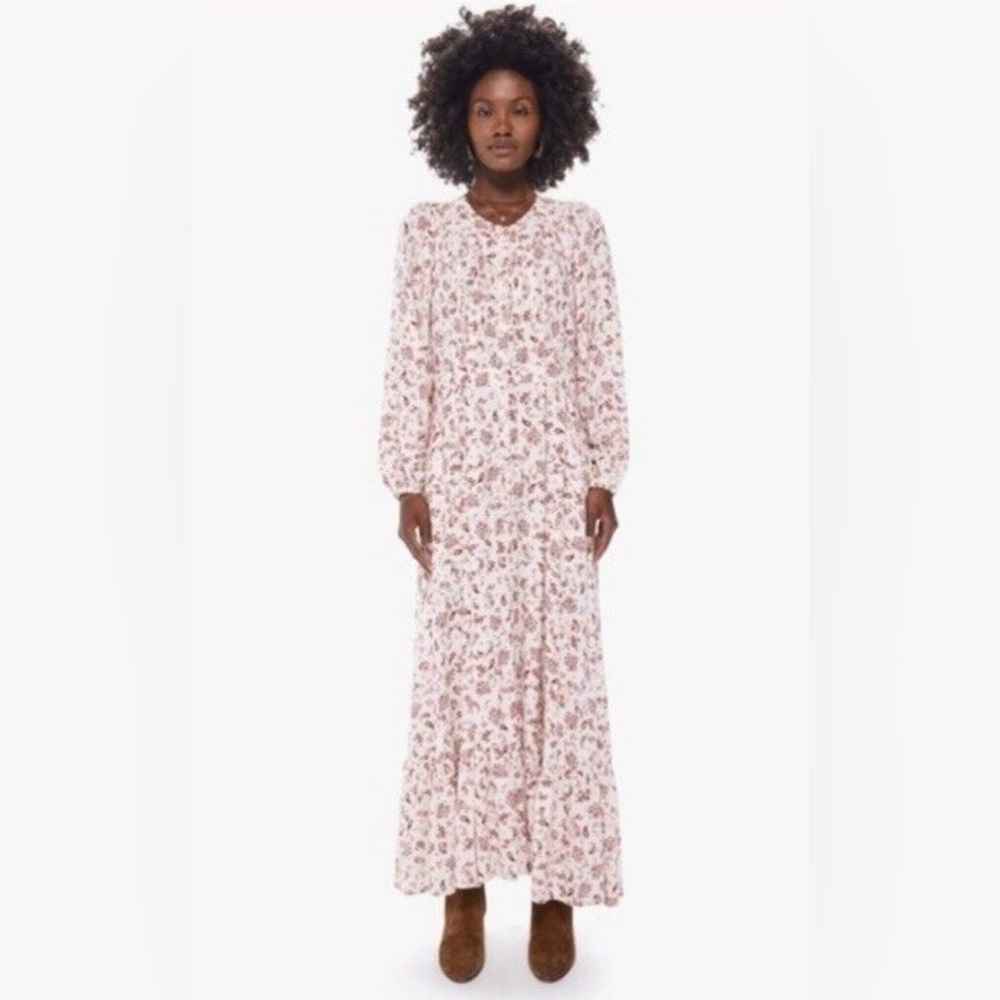 Xirena Esme Maxi Dress in White/Cream and Red Paisley